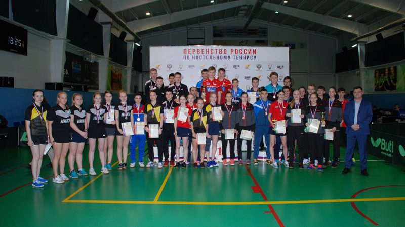 Мужская юниорская сборная Оренбургской области выиграла первенство России по настольному теннису