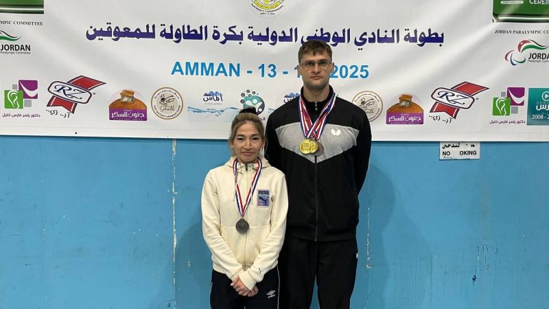 Гульмира Гонобина и Юрий Ноздрунов завоевали серебро на турнире ITTF в Иордании